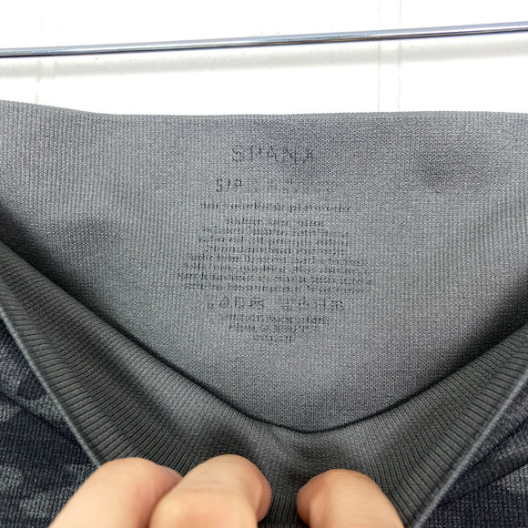 Spanx High Rise Camo Seamless Cropped Leggings Women's Size Small Black Gray - Picture 5 of 9